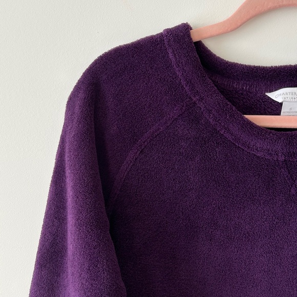 Charter Club Purple Plush Fleece Crewneck Top - Picture 4 of 16
